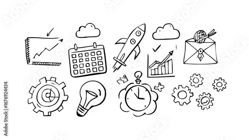 Business meeting discussion with speech bubbles people