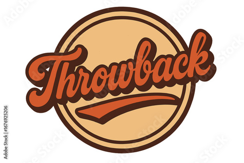 Retro throwback editable text effect. Vintage 70s style typography design. Groovy script lettering for a sticker, logo or t-shirt print. Old school cartoon vector graphic badge.