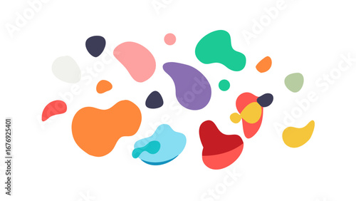 Colorful abstract organic shapes graphic design