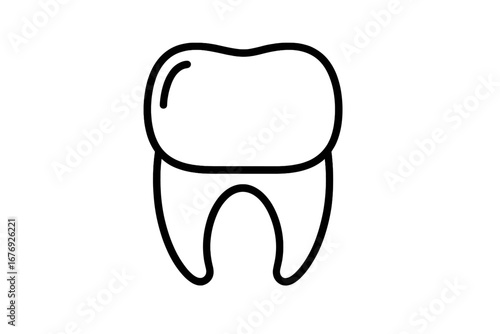 Dental crown line icon. Tooth restoration vector symbol. Dentistry outline pictogram. Molar, oral care, and stomatology concept. Healthcare and medical clinic logo design.