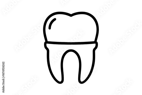Dental crown outline icon. Tooth restoration, cap, implant. Dentistry symbol for dental clinic. Linear vector logo for web design, app. Stomatology, medical care pictogram.
