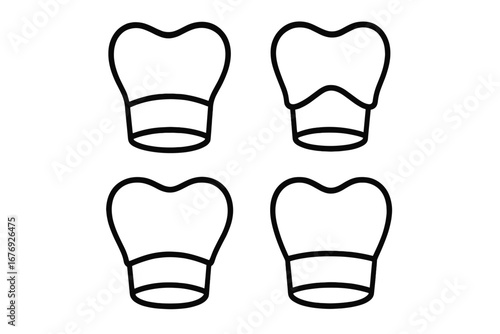 Dental crown icon set. Tooth cap linear symbol collection. Dentistry and stomatology concept. Oral care and hygiene. Vector illustration for web, clinic, ads, apps, logo.