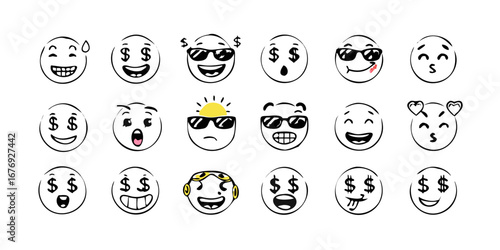 Diverse Emoji Faces expressions emotions