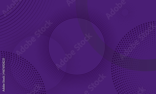 Abstract violet background with black circle rings - Dots dynamic abstract background - Geometric template modern style vector illustration for website landing page, banner, mobile apps, seminar