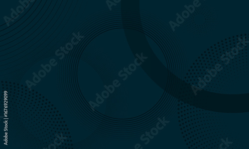 Abstract blue background with black circle rings - Dots dynamic abstract background - Geometric template modern style vector illustration for website landing page, banner, mobile apps, seminar