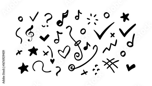 Hand drawn comic character with speech bubble doodle