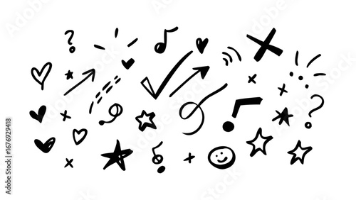 Hand drawn comic character with speech bubble doodle