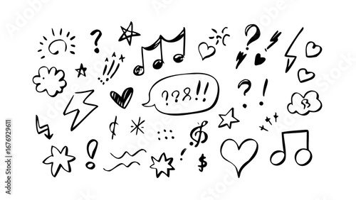 Hand Drawn Doodle Collection Three drawing sketch