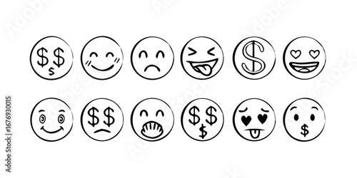 Hand Drawn Em Dash Symbols punctuation typography