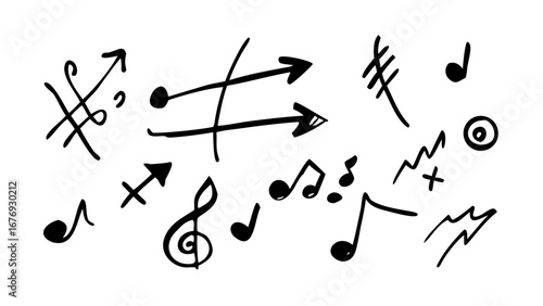 Hand drawn expressive abstract shape artistic black
