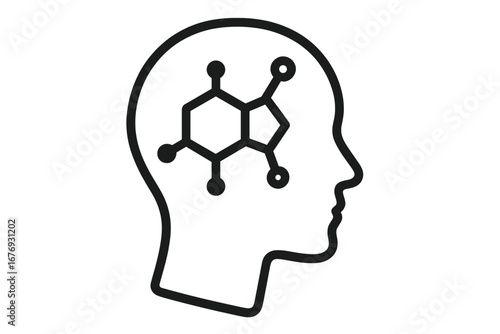 Vector target in head outline icon for psychology, focus concept, marketing goal, mental health awareness, human mind, strategy sign, design elements, illustrations, transparent background