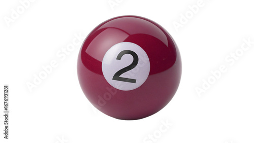 pool ball number two on transparent background
