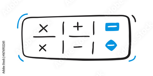 Math symbols doodle arithmetic plus