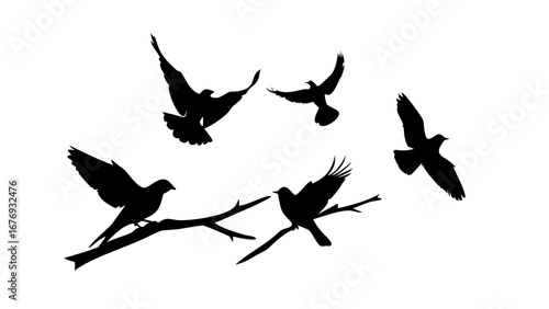 Minimalist black silhouette of a cat feline animal