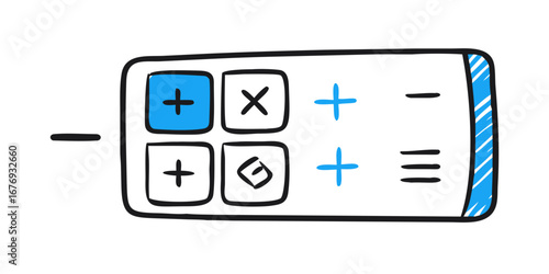 Minimalist calculator doodle math arithmetic
