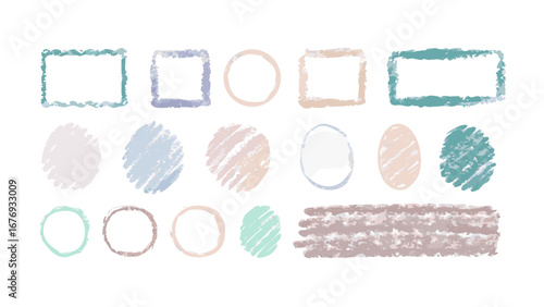 Pastel crayon shapes and borders crayon texture pastel colors