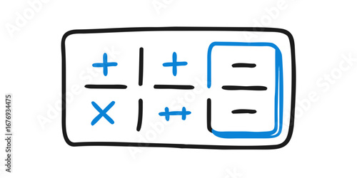 Simple doodle calculator flat math