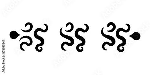 Swirling Black Smoke Wisps abstract steam
