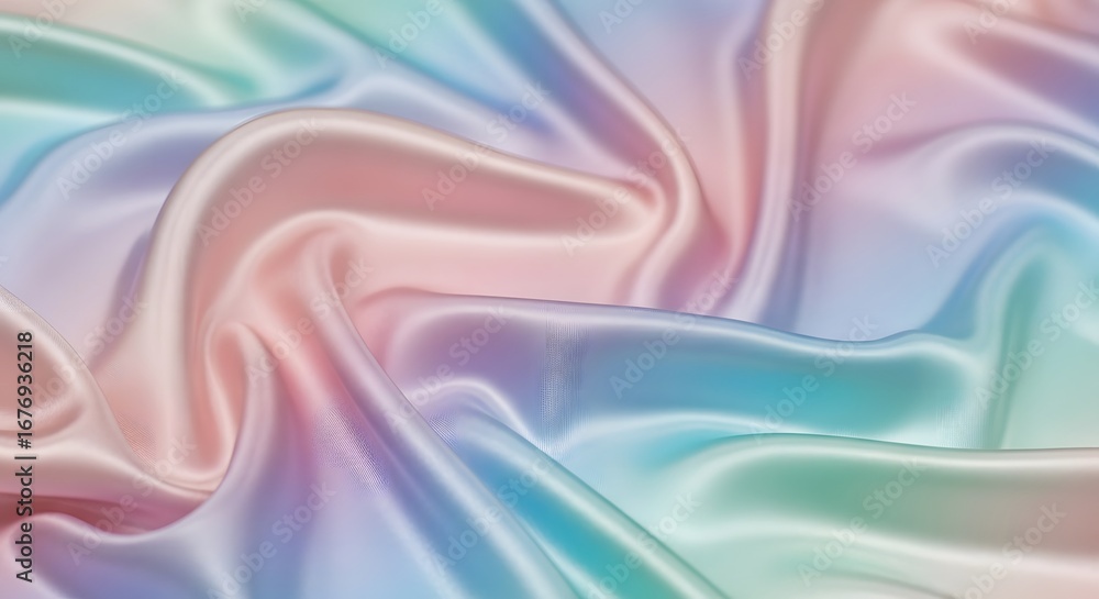 Obraz premium Soft pastel rainbow silk fabric with gentle folds and highlights