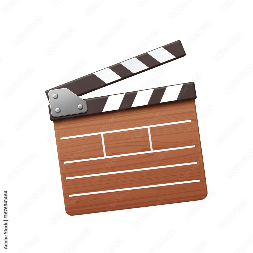 Fototapeta premium Classic Wooden Film Clapperboard for Movie Production and Filmmaking.