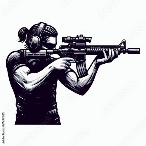 illustration vector of shooter 