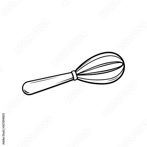 The Culinary Whisk: A simple yet elegant illustration of a whisk, a kitchen essential for beating, mixing, and whipping ingredients, captures the essence of culinary creativity and precision.