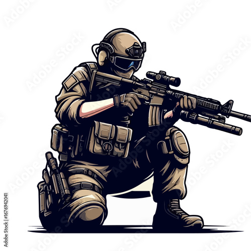 illustration vector of shooter 
