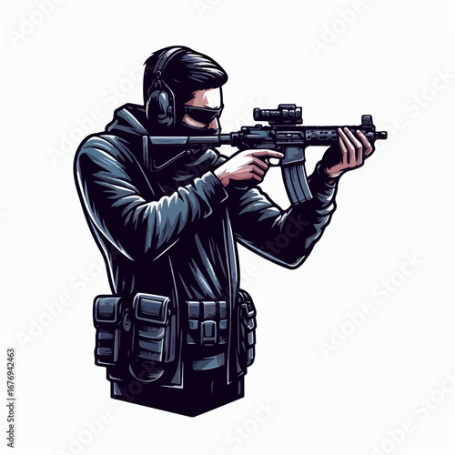 illustration vector of shooter 