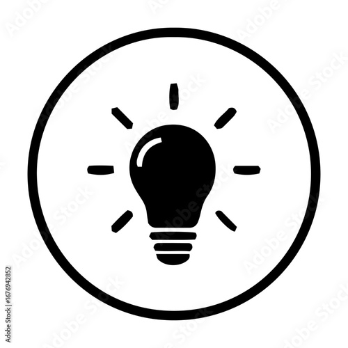 light bulb icon with circle