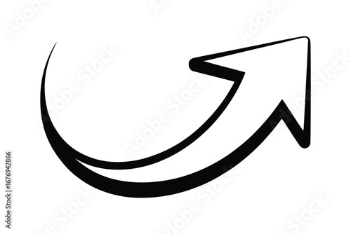Hand drawn curved arrow pointing upwards