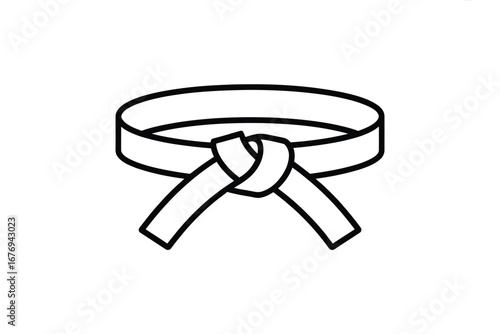 Simple line drawing of a tied martial arts belt