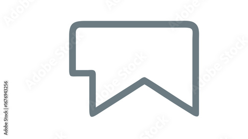 Bookmark outline on white background save symbol