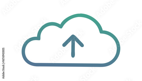 Cloud upload with gradient arrow symbol