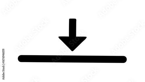Downward pointing arrow symbol download direction