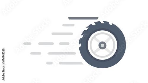 Motorcycle wheel motion blur tire