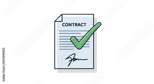 Approved agreement depiction signifying legal confirmation and business partnership validity visualized on a document with signature