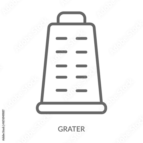 Grater Icon Line Style. Design Vector Illustration