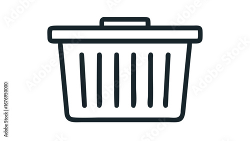 Simple trash bin with vertical grooves trash can garbage