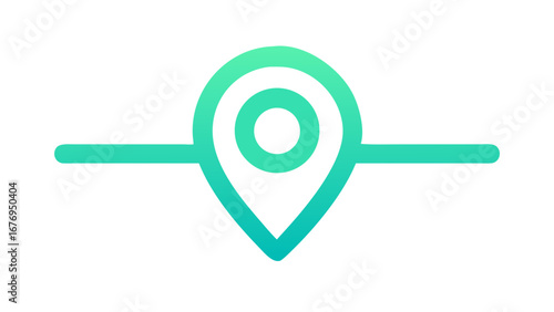 Teal location pin with horizontal line map marker navigation
