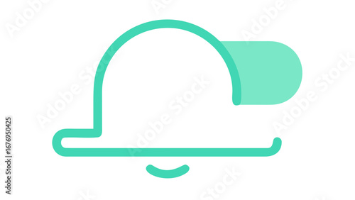 Teal notification bell alert symbol