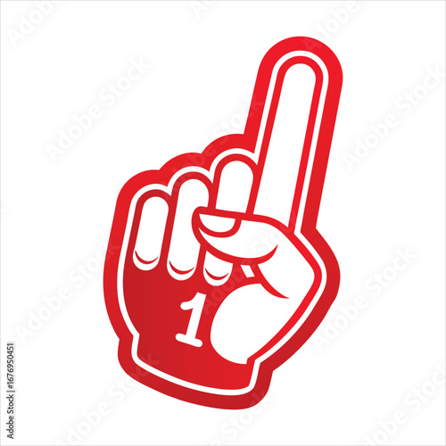 Red Foam Number 1 Finger