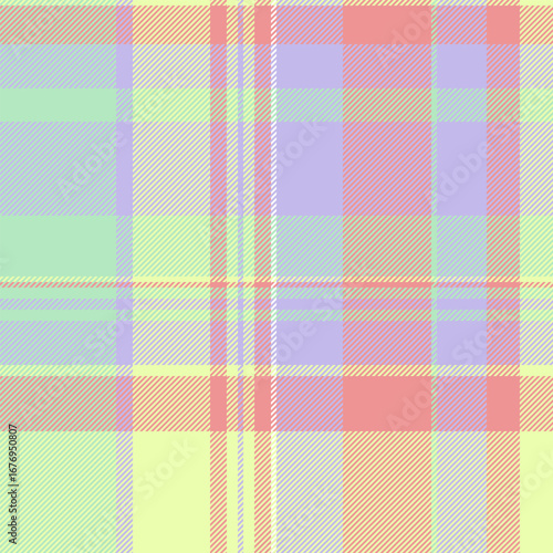 Everyday textile pattern plaid, line fabric seamless tartan. Long check background texture vector in light and lime colors.