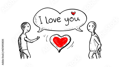 Two figures reaching for red hearts love romance
