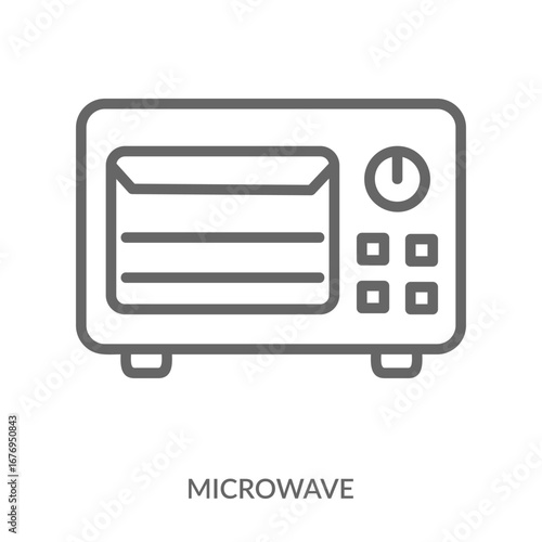 Microwave Icon Line Style. Design Vector Illustration