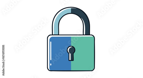 Stylized Dual-Tone Padlock Graphic Representing Digital Security and Data Protection Paradigm