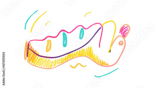 Whimsical doodle with bright colors abstract colorful
