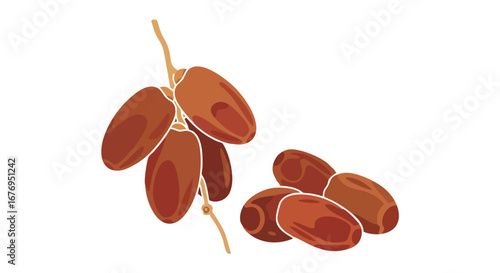 Elegant vector illustration showcasing fresh dates, symbolizing nourishment and healthy eating, with a clean and vibrant design appealing to diverse