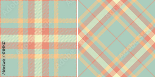 Check fabric textile of plaid pattern vector with a seamless background texture tartan. Set in popular colors for modern carpets stylish living rooms.