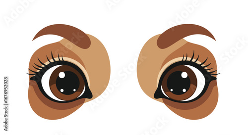 Whimsical Animal Eyes Illustration Capturing the Essence of Cuteness and Cartoon Style Details, for Children Themed Graphic Projects or Design