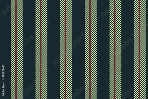Vertical striped fabric texture in dark blue, ivory, and red. A classic pattern evoking formality and tradition. Perfect for backgrounds, textiles, or design accents.